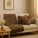 Kit Casa Serena — Manta Jacquard + 4 Capas de Almofada