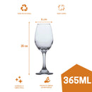 Kit com 6 Taças de Vidro – Água & Vinho Tinto