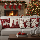 Kit 4 Capas de Almofadas Natalinas – 45x45cm