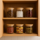 Kit 6 Potes de Vidro com Tampa de Bambu – 200ml