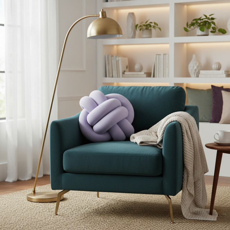 Almofada Nó Escandinavo – Design Moderno e Aconchegante