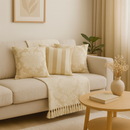 Kit Casa Serena — Manta Jacquard + 4 Capas de Almofada