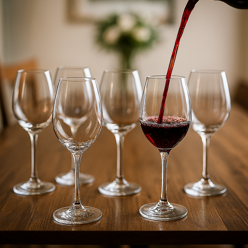 Kit com 6 Taças de Vidro – Água & Vinho Tinto