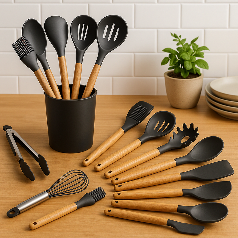Kit Utensílios de Cozinha em Silicone