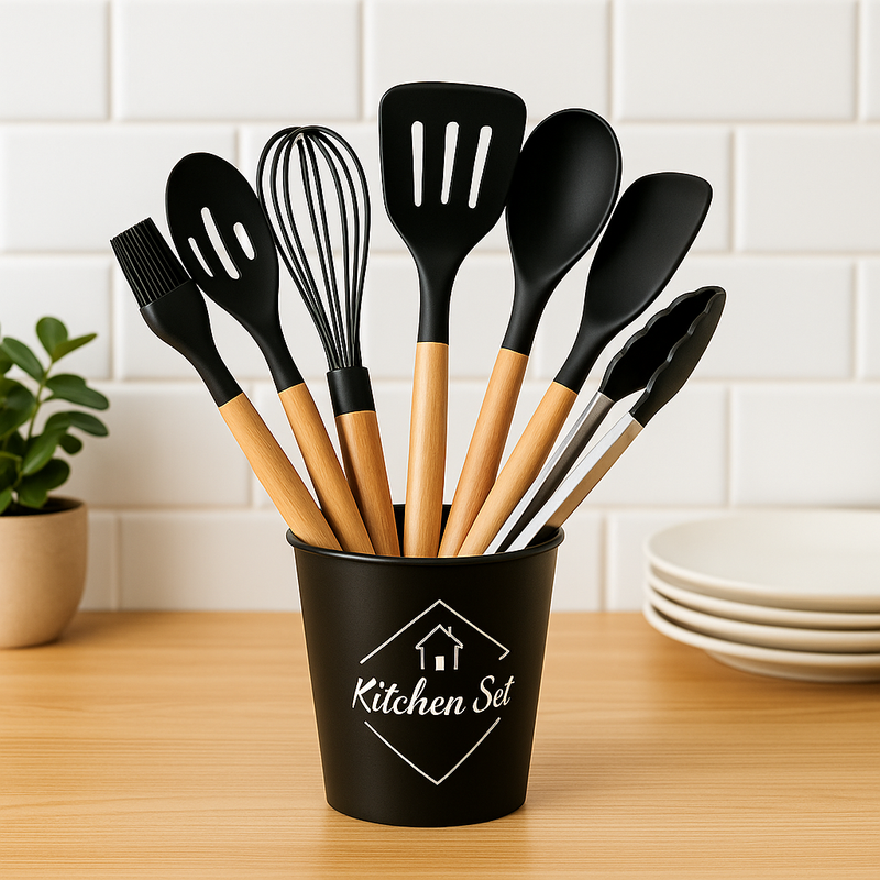 Kit Utensílios de Cozinha em Silicone