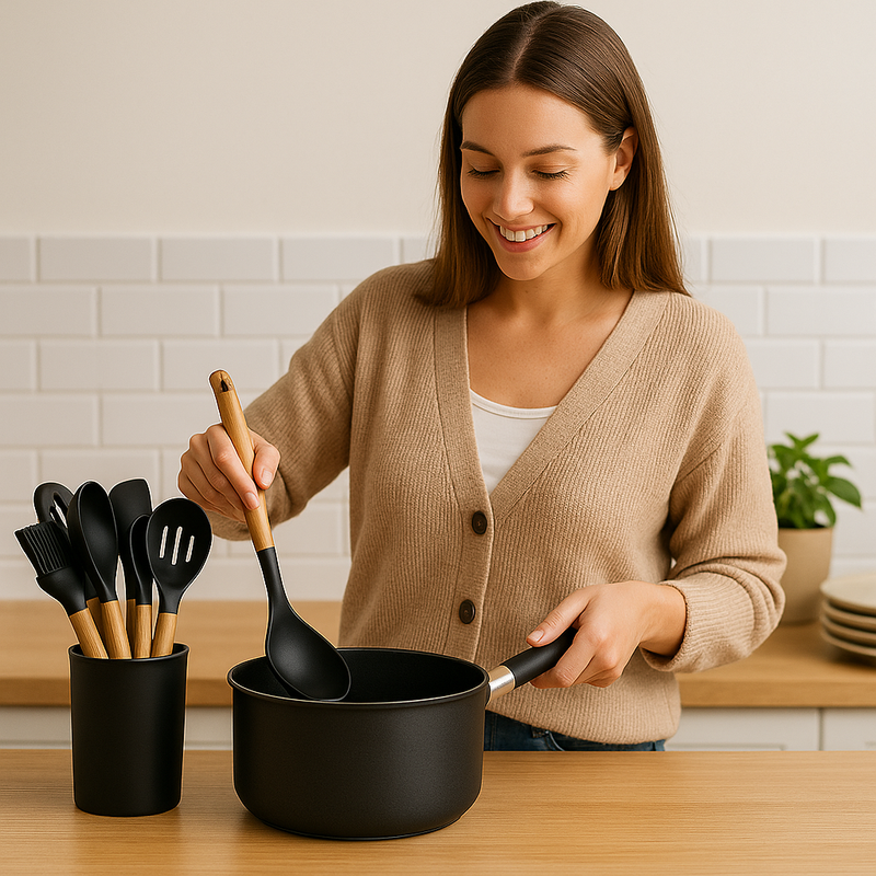 Kit Utensílios de Cozinha em Silicone