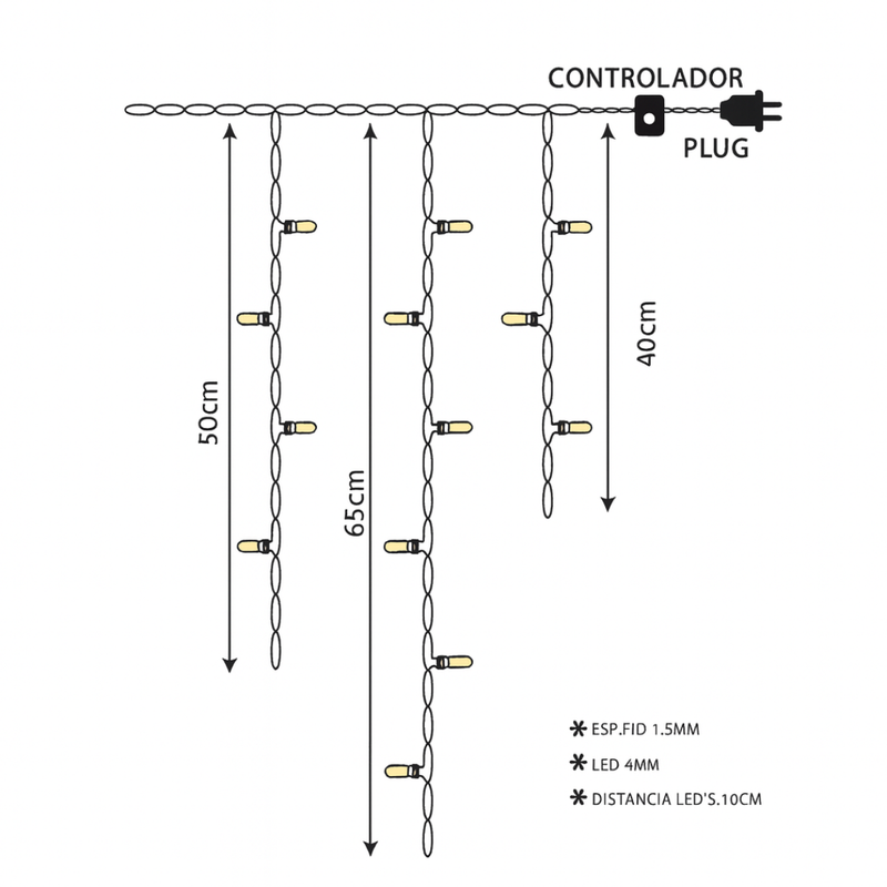 Cascata de Luzes Natalinas 400 LEDs – Brilho que Encanta o Natal