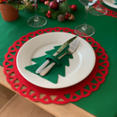 Jogo Natalino 6 Sousplats + 6 Porta-Talheres
