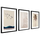 Kit de Quadros Decorativos Praia e Mar – 3 Peças