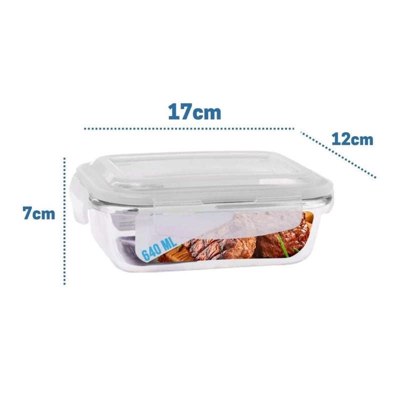 Kit Potes Herméticos 640ml - Vidro