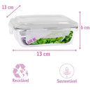 Kit 4 Potes de Vidro Hermético