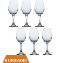 Kit com 6 Taças de Vidro – Água & Vinho Tinto